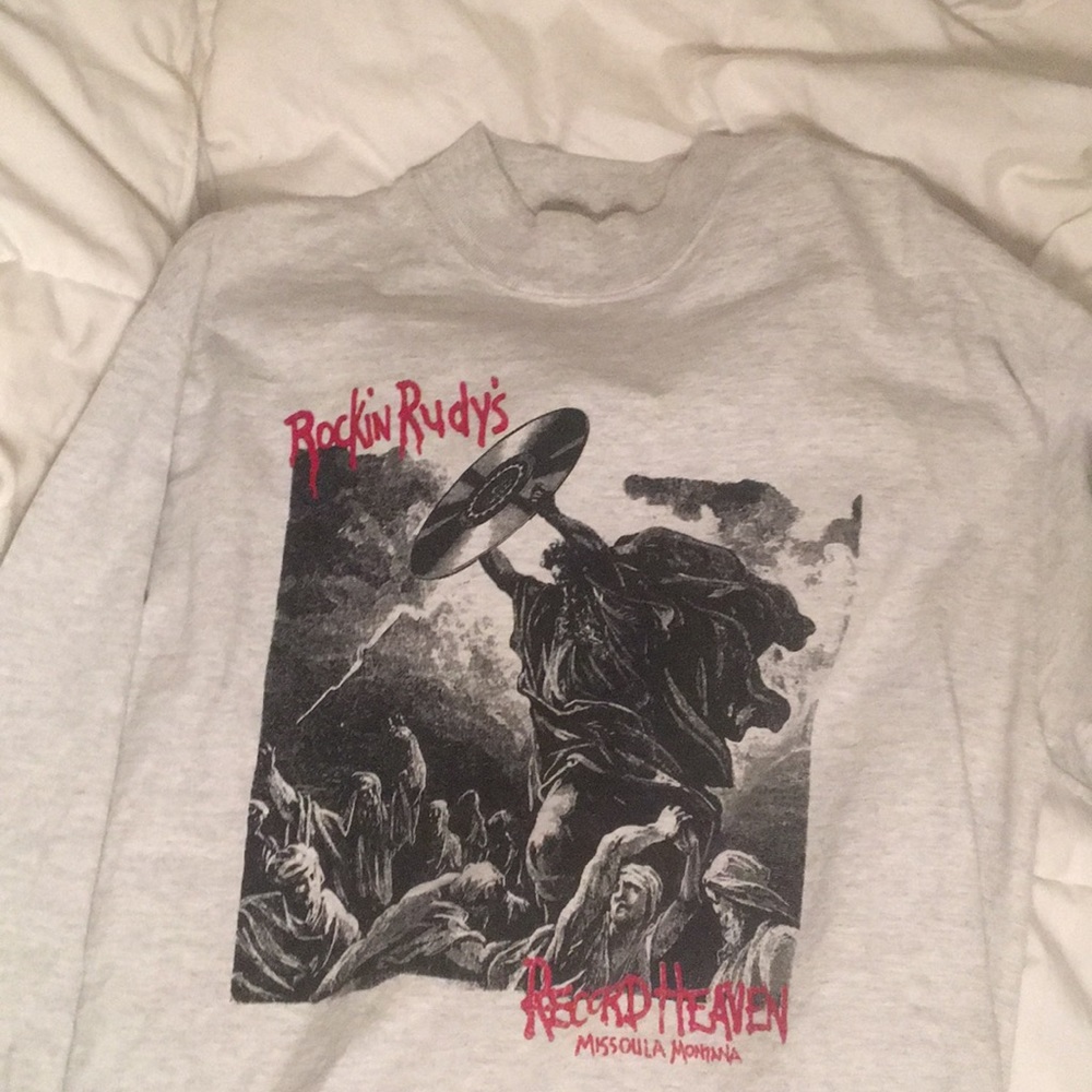 Long sleeve mock neck graphic